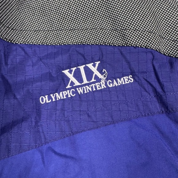 Salt Lake 2002 Olympic Winter Games Marker Ski Jacket Men L Hood Blue Snowboard - Picture 9 of 16